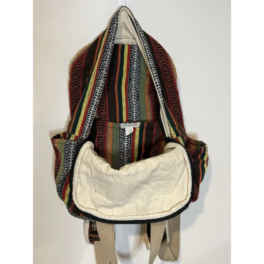 Earthbound Trading Co Indian Woven Style Back Pack 15 x17